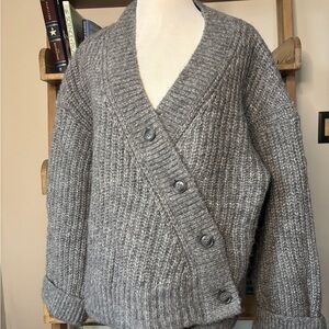 Chunky Gray Asymmetrical Sweater